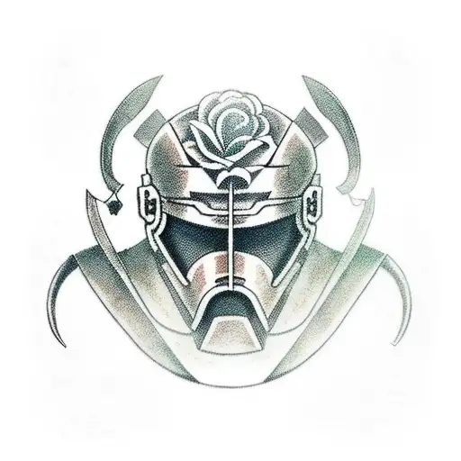 Spartan Helmet And Roses