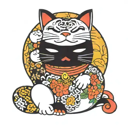 Funny Black Maneki Neko