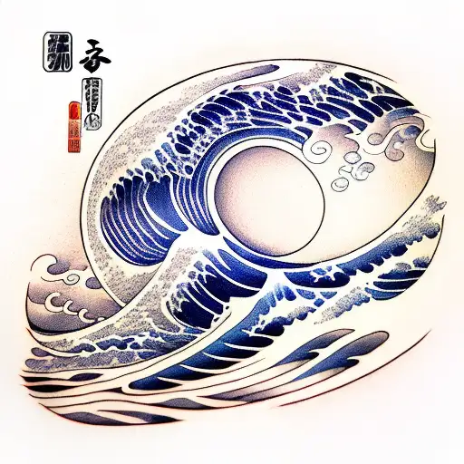 Ocean Wave Inside A Circle