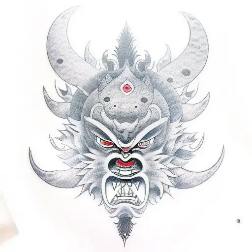 Oni Mask White Moon
