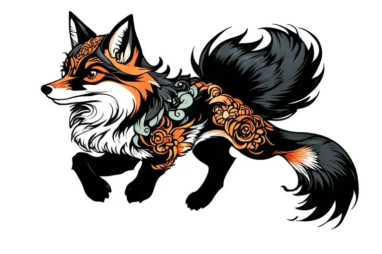 Full Body Fox Leaping