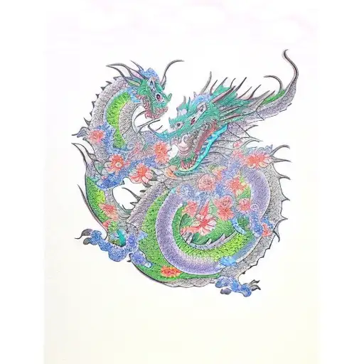 Dragon With Hell Flowers