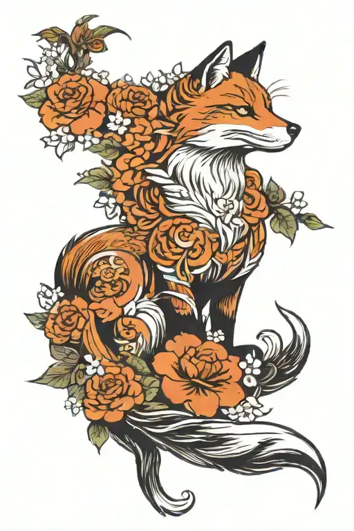Fox And Flowers