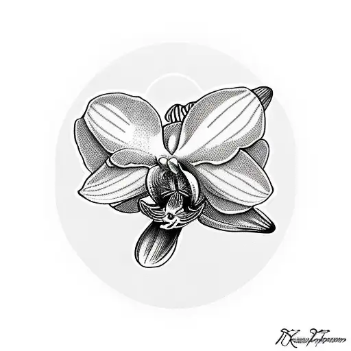 Orchid With Cross In The Middle