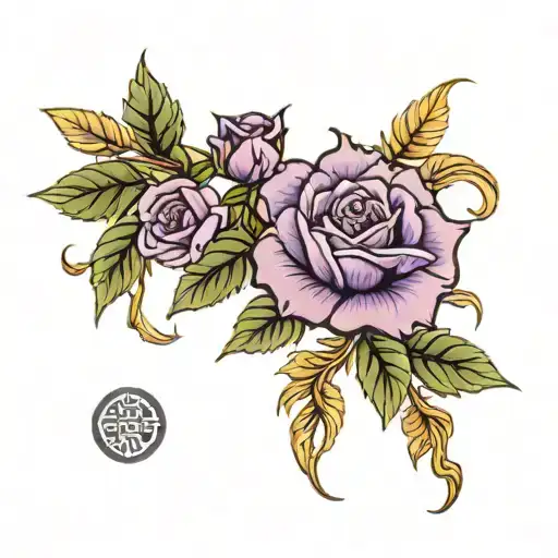 Purple Rose And Sun Shining