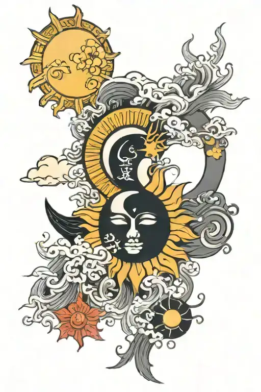 Sun And Moon With Signature