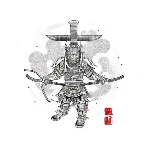 A Warrior With Headphones And A Sword