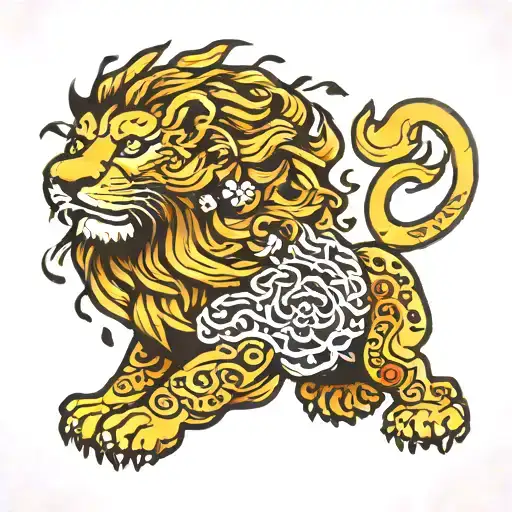 American Traditional Lion Simple