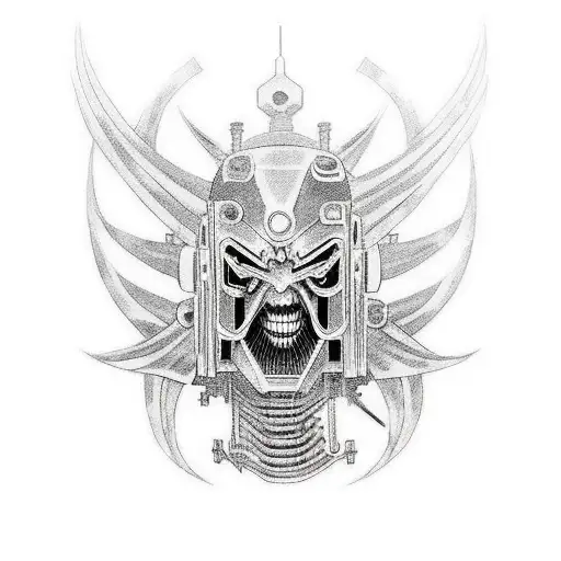 Cyberpunk Demon Wearing Hood Over Head