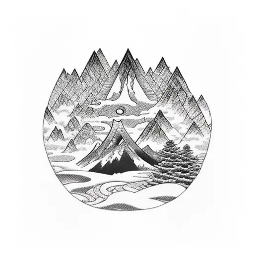 Mountain Scene With A Fram