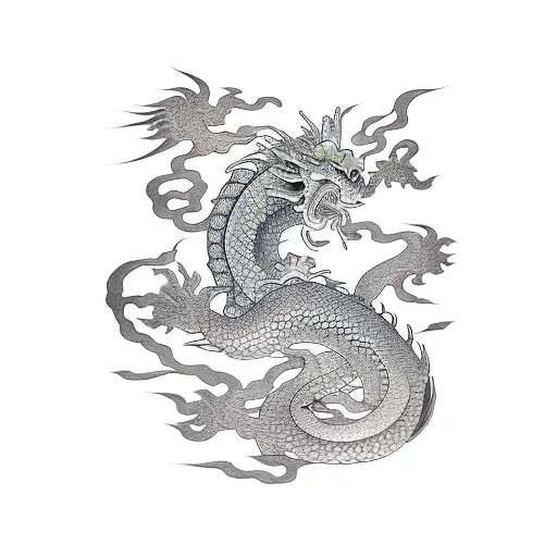 Coi Fish With The Body Of A Dragon