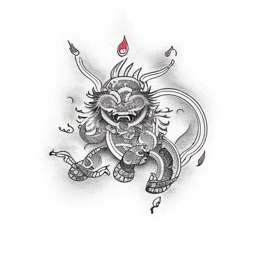 Small Feniks With Fire