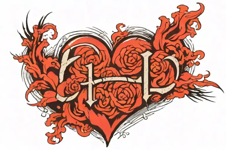 Letter L Broken Heart