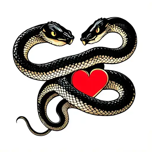 Snake With Heart Skin