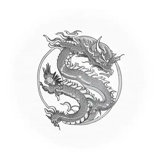 Dragon Body Curling Along A Semicircle