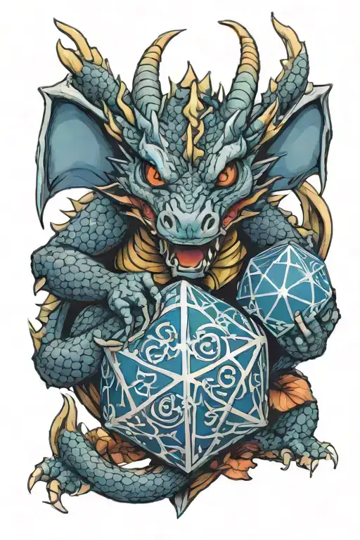 Dragon Hugging D20 Dice
