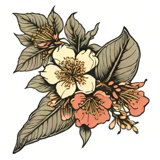 Fine Line Cherry Blossom Flower