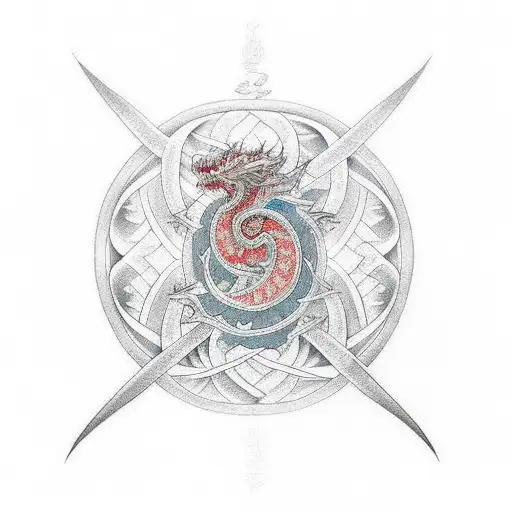 Sacred Geometry Japanese Waves Dragon