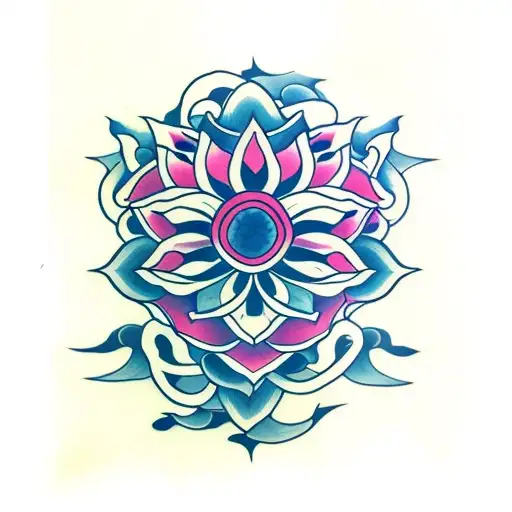 Nature With Lotus Flowers Intertwined