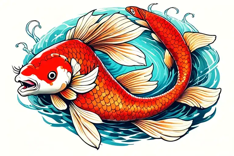 Koi Fish Alluding To The Pisces Sign