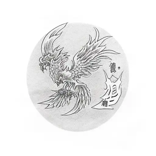 Red Phoenix On The Chest