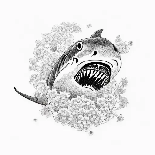 Shark With Cherry Blossoms