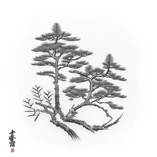 Pine Tree With Wings As Branches