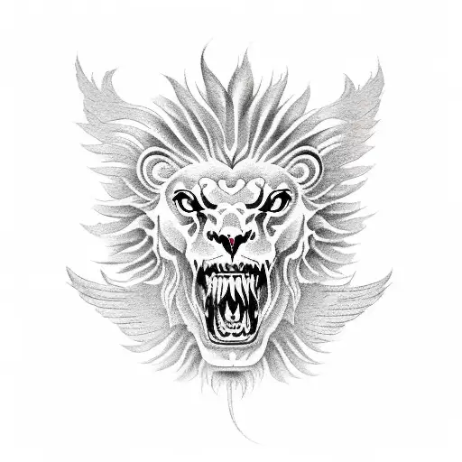 Memento Mori Winged Lion Looking For Pray