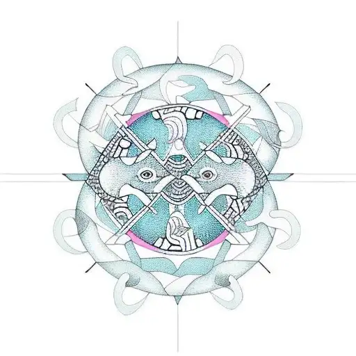 Geometric Pattern Inspired By The Pisces Symbol