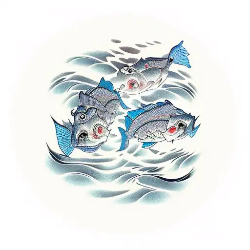 Two Fish Swimming One Way