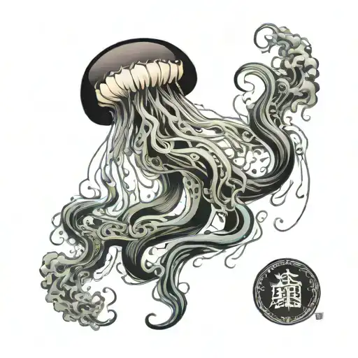 Incandescent Jellyfish In Ocean Waves