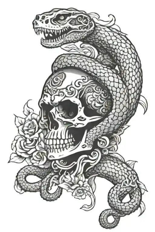 Snake And Skull