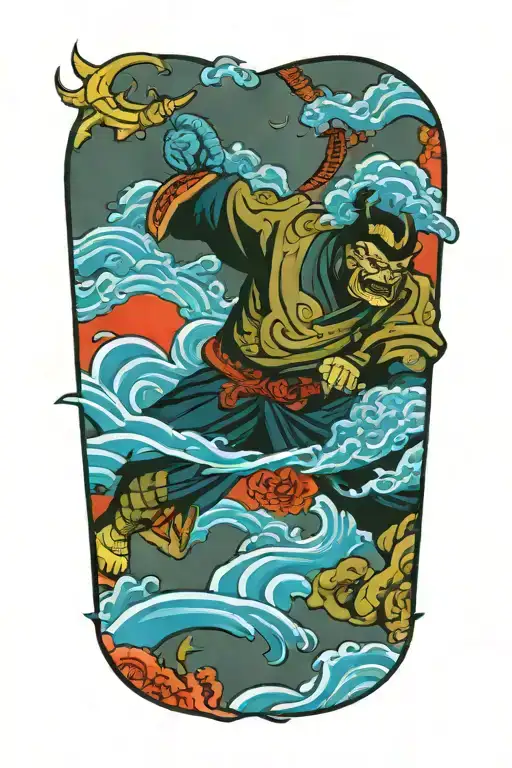 Samurai Fighting Oni