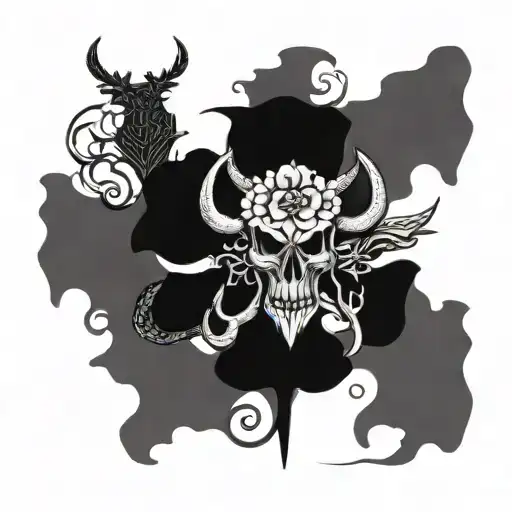 Black Clover Antler With Sword And Five Leaf Clover