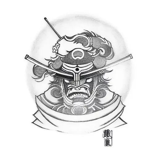 Japanese Puppet Samurai With Mask