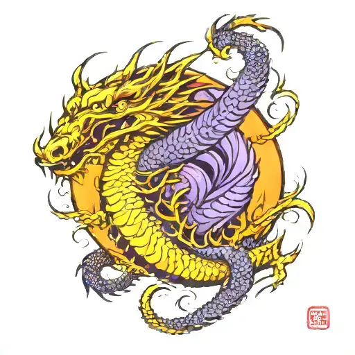Purple And Orange Dragon Back Piece