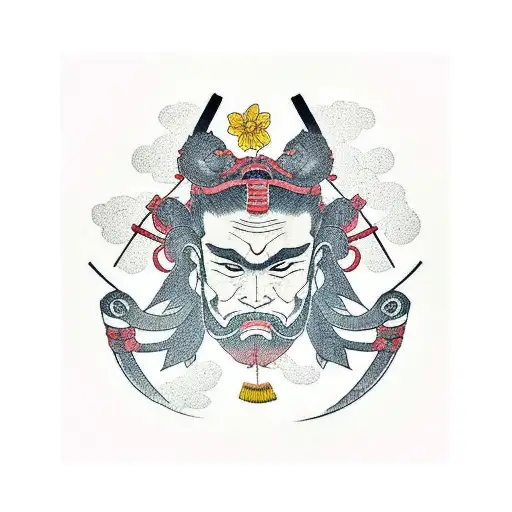 Sakura Three With Samurai For Arm