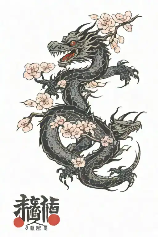 Dragon And Cherry Blossom