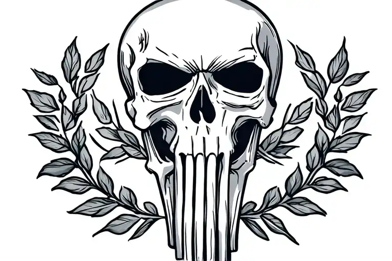 Punisher Skull With Laurels