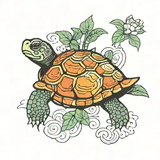 Turtle With Plants Growing