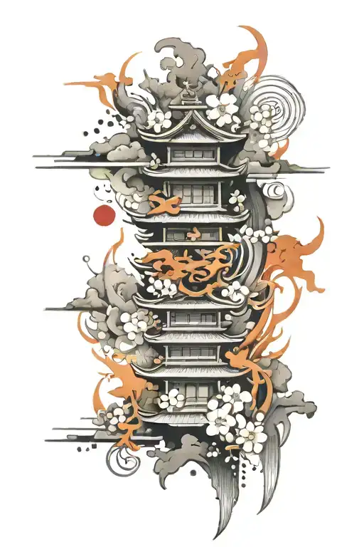 Abstract Tattoo With Watercolor Effect Black And White