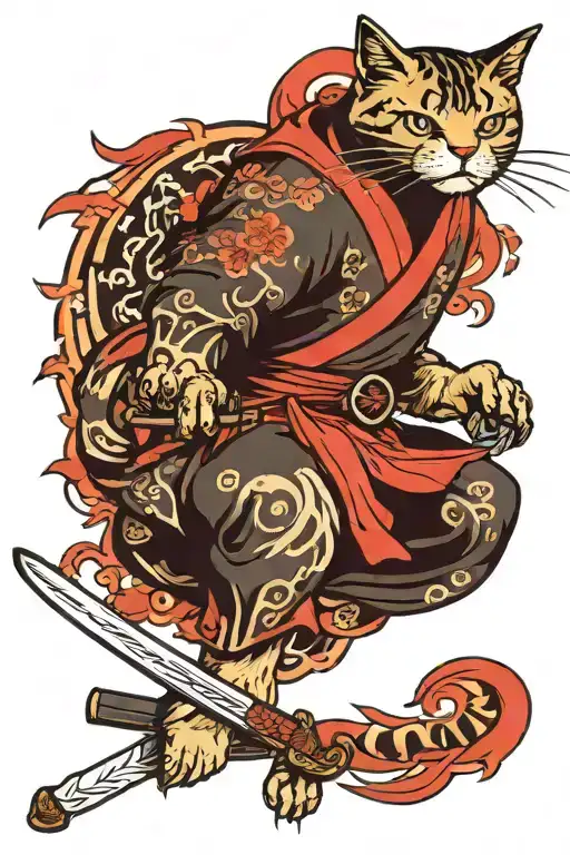 Cat With A Katana Sword