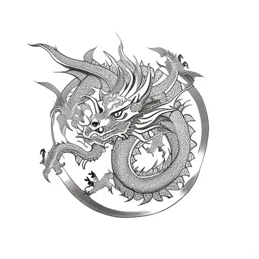 Dragon With Blades