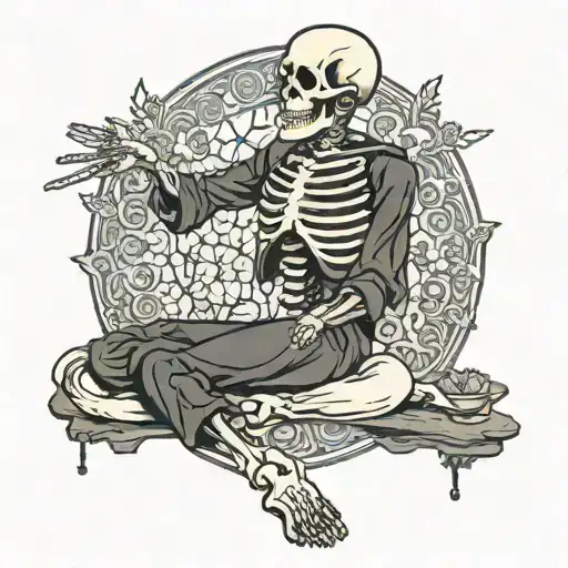 Skeleton Meditating