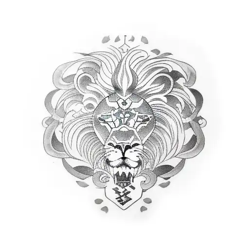 Lion With Pisces Logo