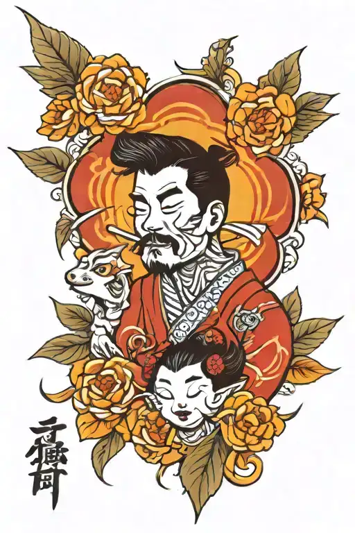 Father Daughter Tattoo Design