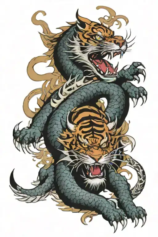 Dragon And Tiger Fighting