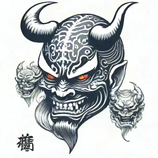Japanese Demon Mask Ocean