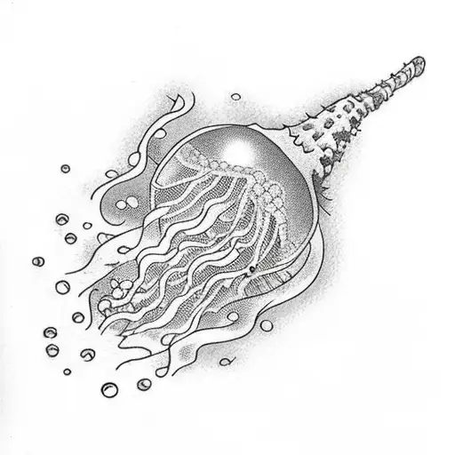 Fire Jellyfish Swimming In The Forest