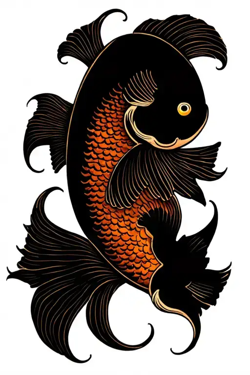 Pez Coi Fish Yin And Yang